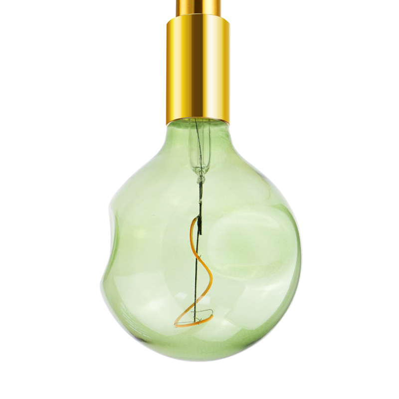 G125 Grön 4 watt 200 lumen 2000k specialform spiralformade mjuka glödlampor med blandad färgkolv