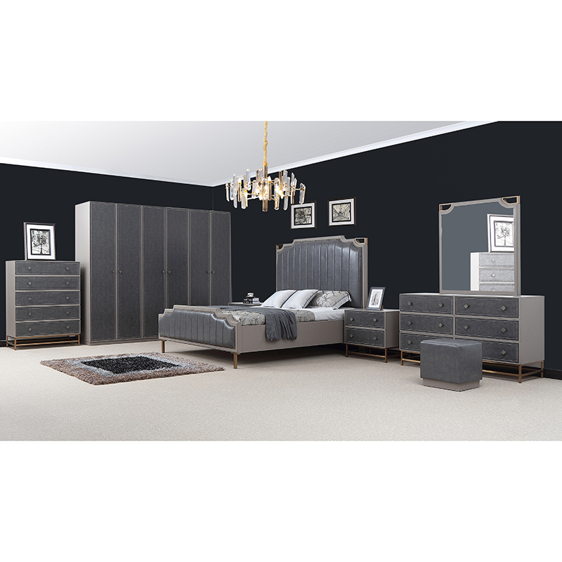 PU-dekors sovrumsmöbler med metallbas