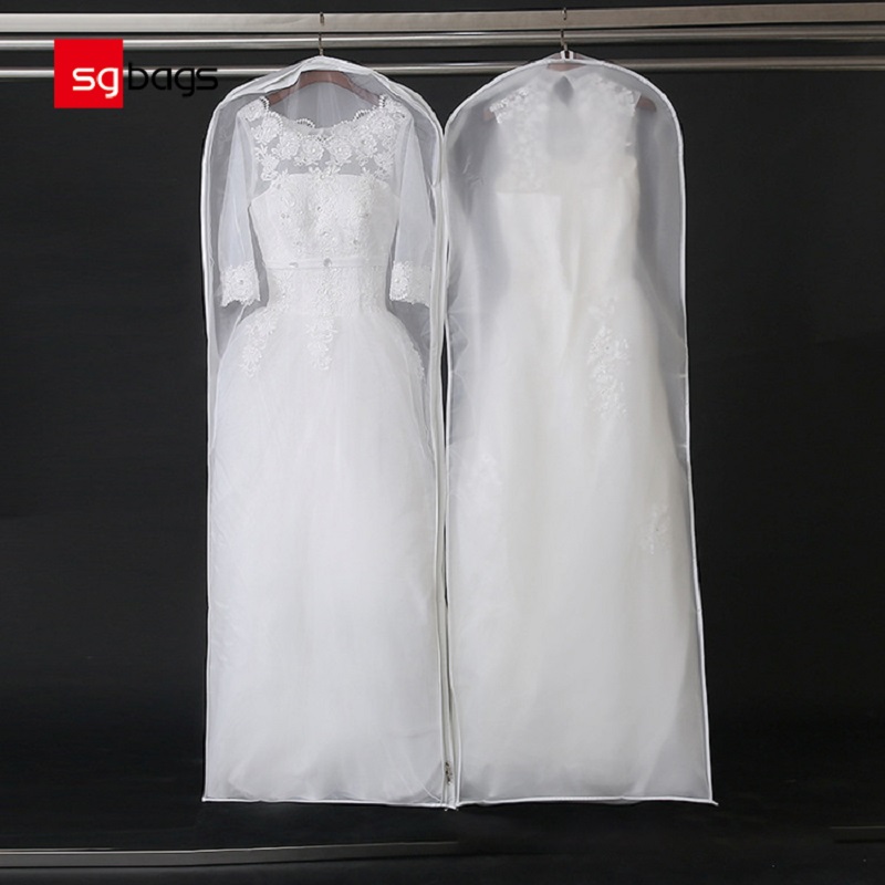 SGW08 2020 Custom Printed Extra Long Bridal Andedown Gown Dress Cover Plaggväska för bröllopsklänning