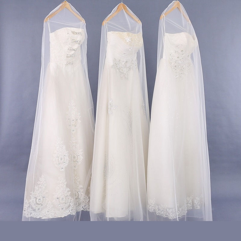 SGW10 Organza Clear Bröllopsklänning Brudklänning Klädväskor för kvinnor