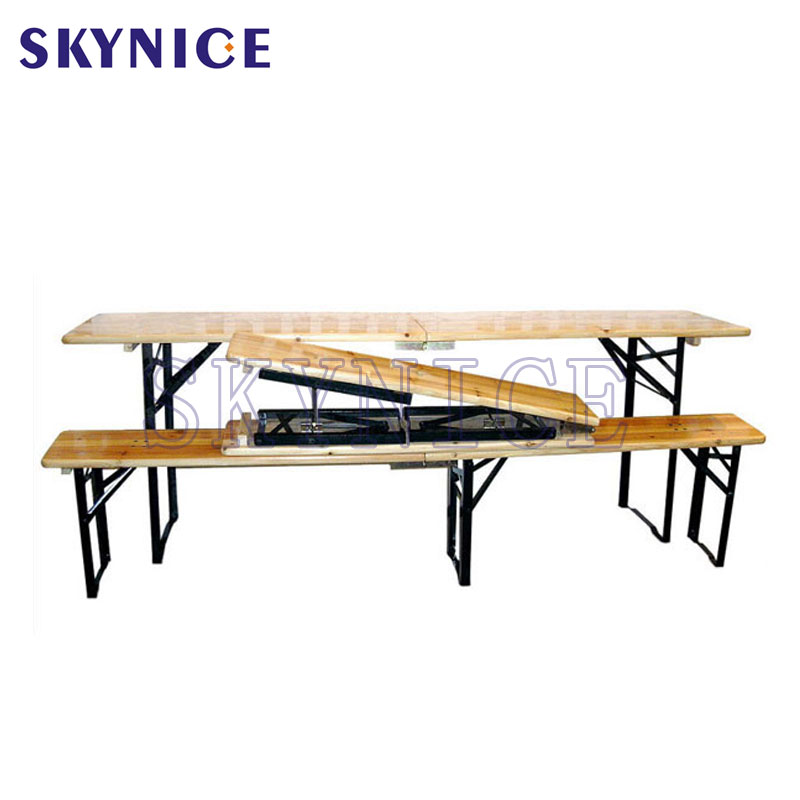 Pine Wood Outdoor Beer Furniture Table and Chairs Set