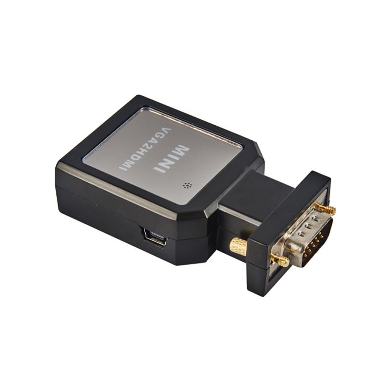 Metallfodral MINI storlek VGA + 3,5 mm ljud till HDMI-omvandlare