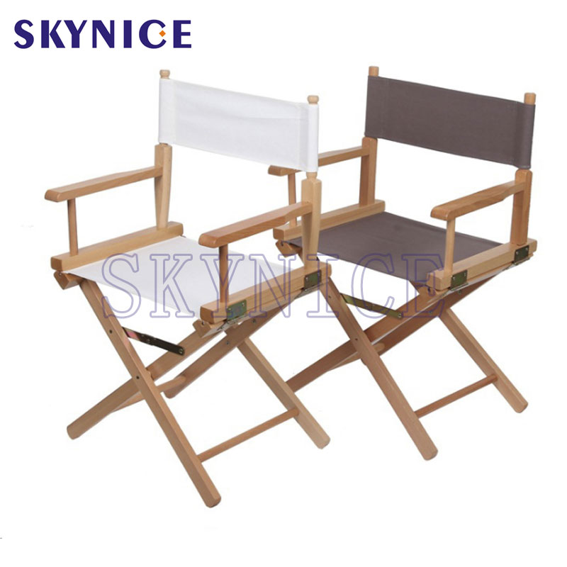 100% Polyester Oxford Cloth Seat Fabric Wood Director Chair