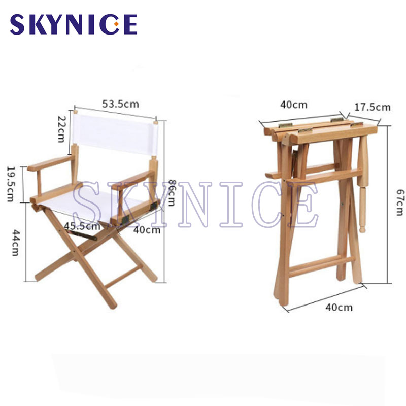 100% Polyester Oxford Cloth Seat Fabric Wood Director Chair