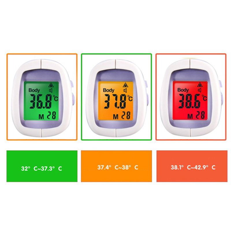 Digital infraröd babytermometer LCD-kontaktvapen Typ IR-panna Kroppsytans temperaturmätare