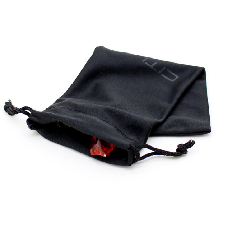 SGS46 Mikrofiber Egen logg Soft Sunglass Pouch Bag Black Drawlstring Mikrofiber Eyeglass Bag