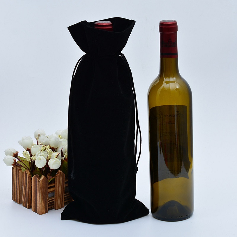 SGS54 Egen Velvet Pouch Wine Bottle Protector Carrier Bag Champagne Bottle Covers Partihandel