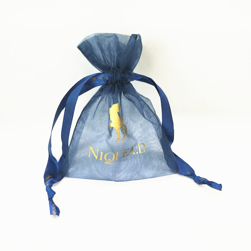 SGS56 Shear Drawstring Personalized Custom Small Organza Presentkassar för parfymoljesmycken