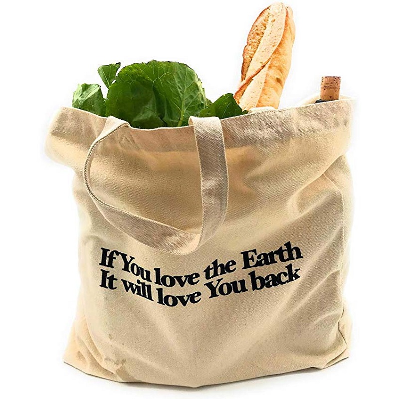 SG64 Tung Duty Organic Vegetabilisk Fruit Shopping Bag Cotton Canvas Tote Bags med egen tryckt logo