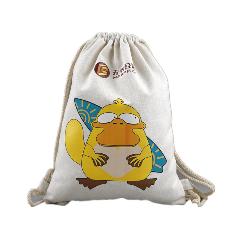 Gym och barn Book Bags Cotton Drawlstring Backpack Tote Bag