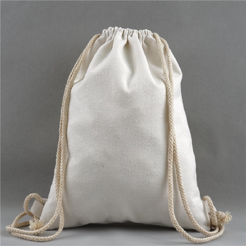 Gym och barn Book Bags Cotton Drawlstring Backpack Tote Bag