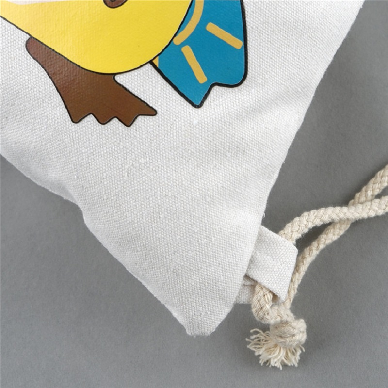 Gym och barn Book Bags Cotton Drawlstring Backpack Tote Bag