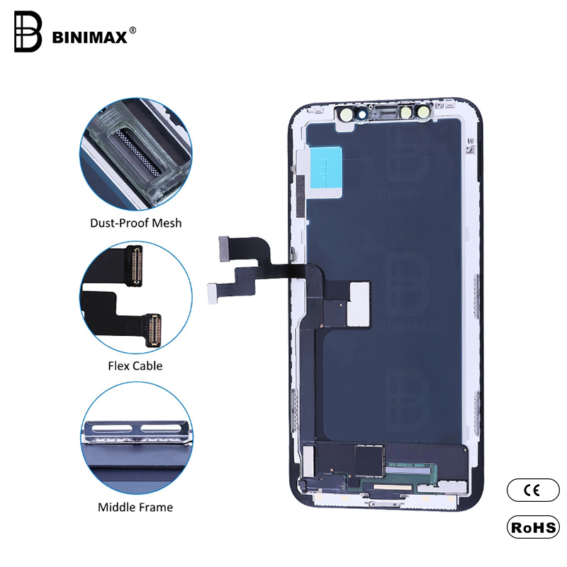 BINIMAX FHD Display LCD-mobiltelefon LCD-skärmar för ip X