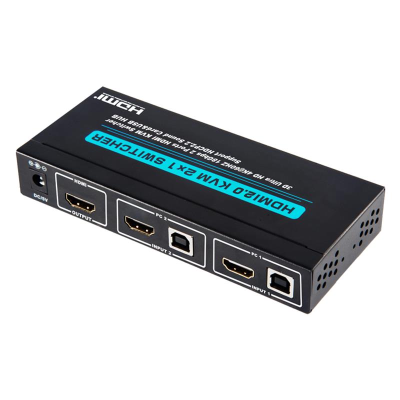 V2.0 HDMI KVM 2x1 Switcher Support 3D Ultra HD 4Kx2K / 60Hz