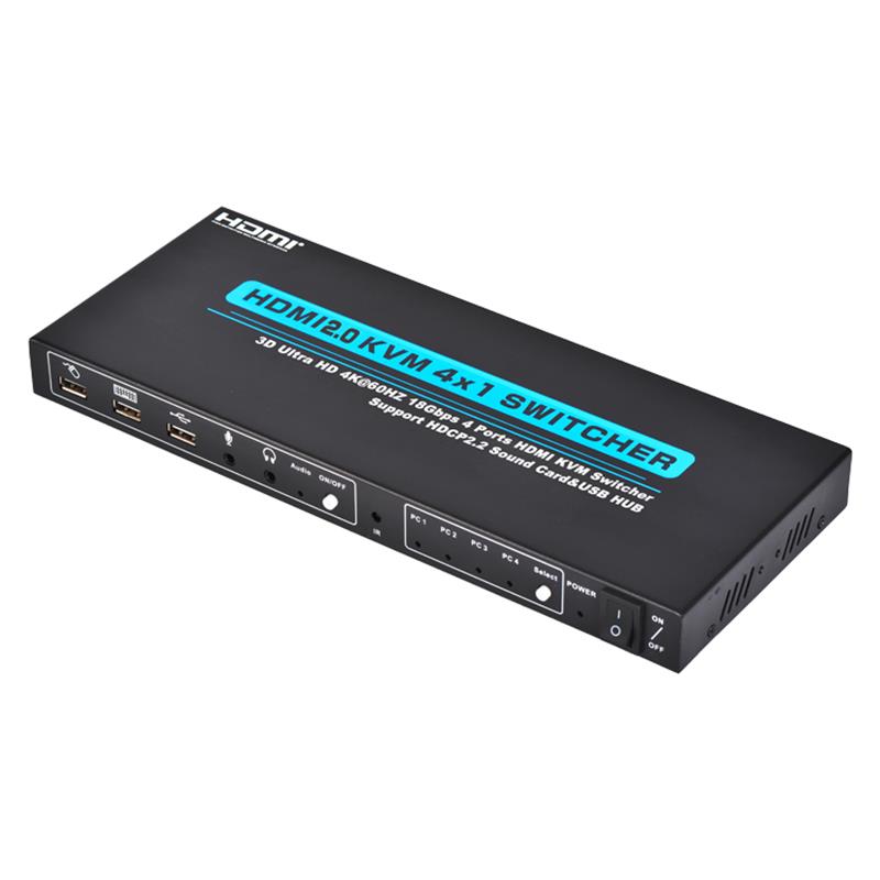 V2.0 HDMI KVM 4x1 Switcher Support 3D Ultra HD 4Kx2K / 60Hz