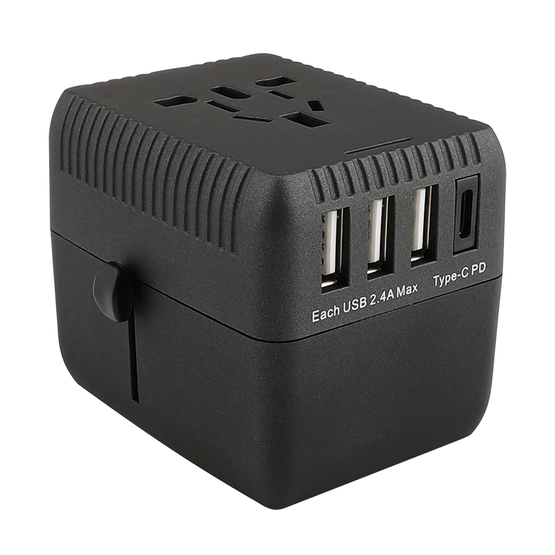 PD Universal Travel Adapter One International Wall Charger AC Plug Adapter med 5A Smart Power och och 3.0A USB Type-C för USA EU UK AUS