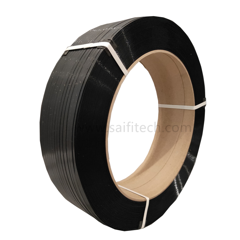 Svart PET-polyester Strapping Band