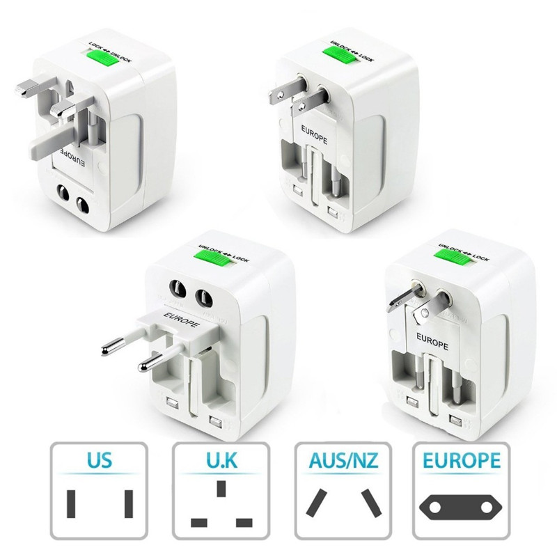 Worldwide Travel Power Adapter, Universal Travel Adapter AC Power Plug Adapter för USA EU UK AUS Mobiltelefon Laptop täcker 150+ länder