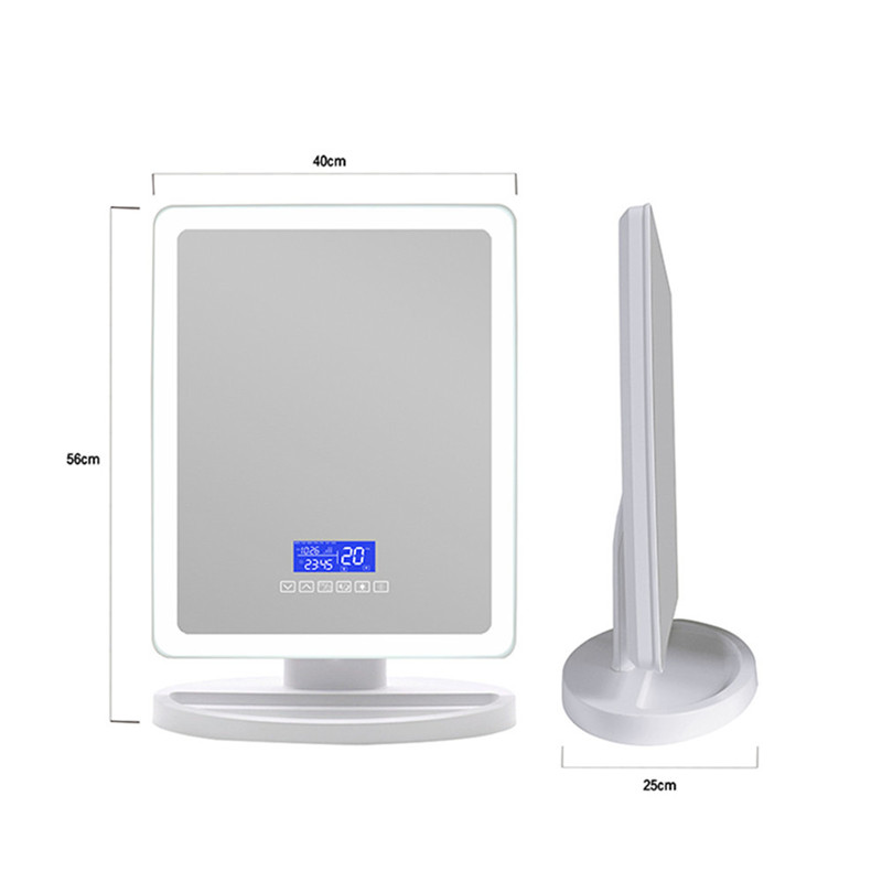 Spegel för färgbyte med ljus skrivbord Dimmable 168PCS Ledd Makeup- spegling med trådlös Bluetooth- högtalare