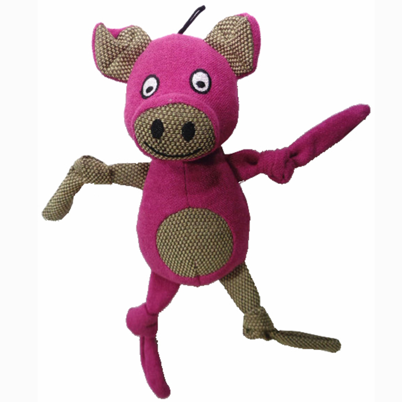 Ankformad söt djur plush hund tuggar leksak med gnisslande