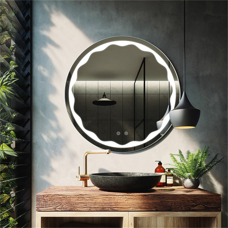 Hotel Round LED Light makeup Mirror Väggmonterat billigt badrumspegel