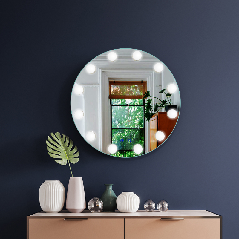 Round Shape skrivbordsstil Illustrerad företeelse Hollywood Vanity Mirror