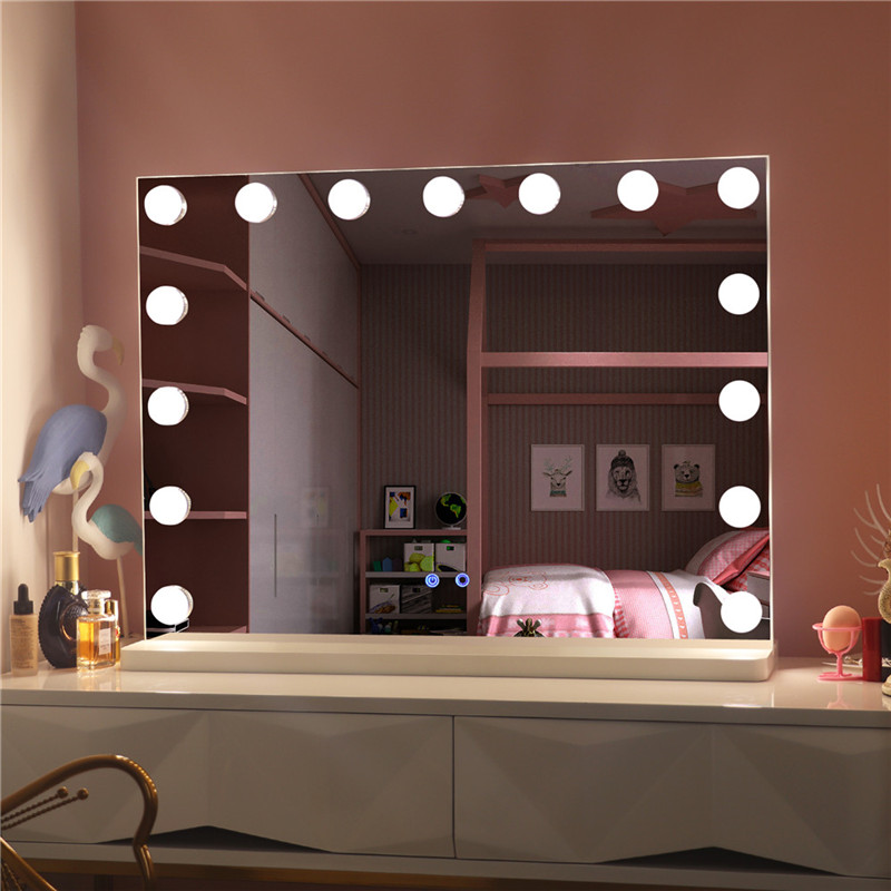 Stort desktop Hollywood Makeup Vanity Mirror med lökar Led Lighted Makeup Dressing Mirror