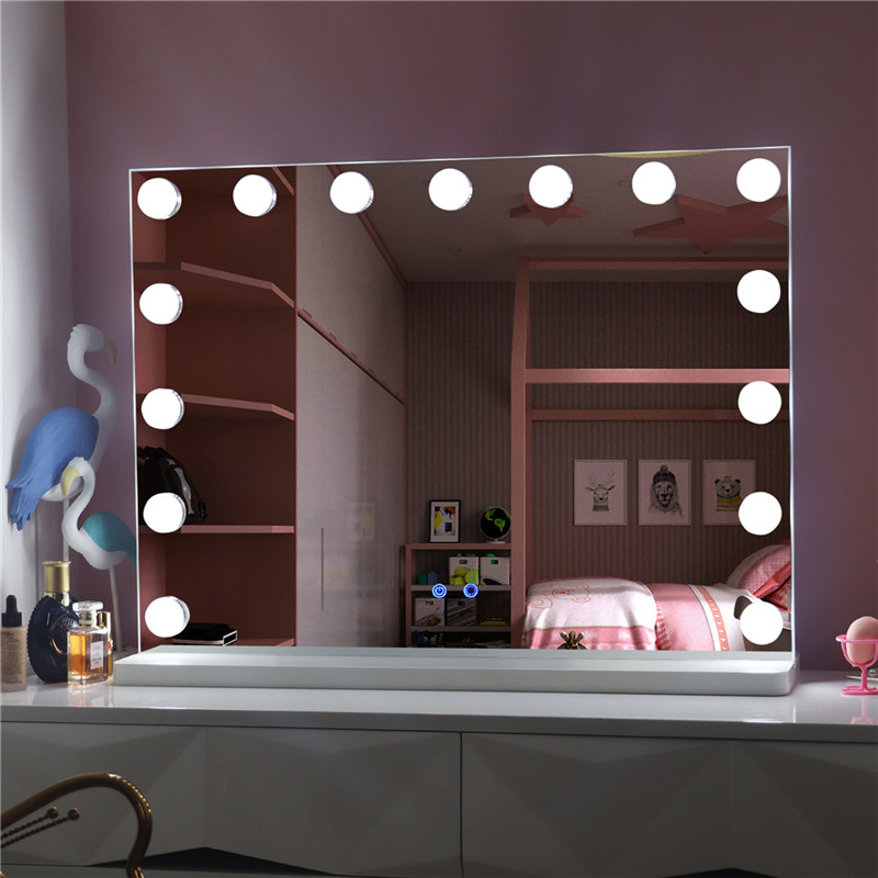 Stort desktop Hollywood Makeup Vanity Mirror med lökar Led Lighted Makeup Dressing Mirror