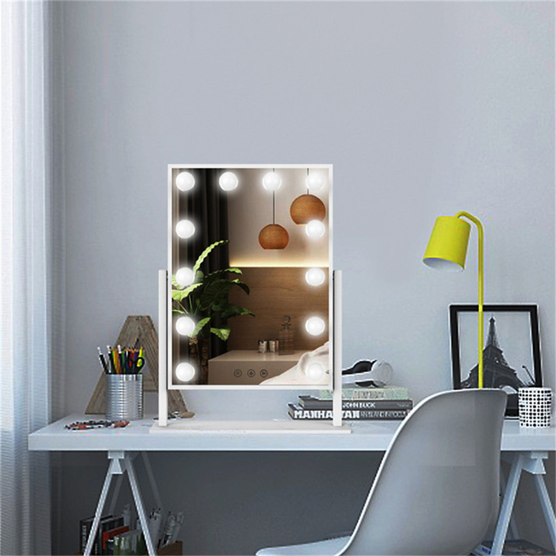 Bord 360 grad Rotation upplyst Bulbs Bedroom lett fåfänga flicka Hollywood makeup spegel