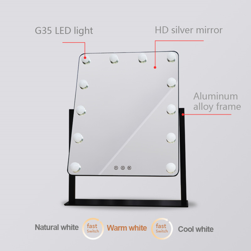 Amazonas bästa försäljning Hollywood Vanity LED Bulb Mirror Desktop Lighted Makeup Mirror