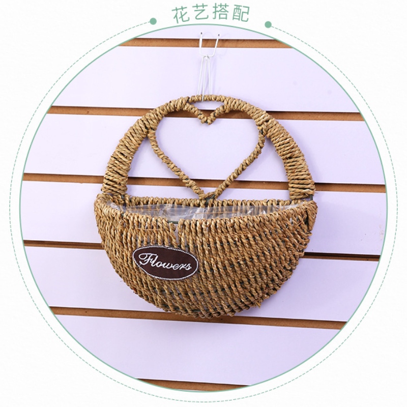 Uppsättning av 3 heminredning Seagrass Flower Basket