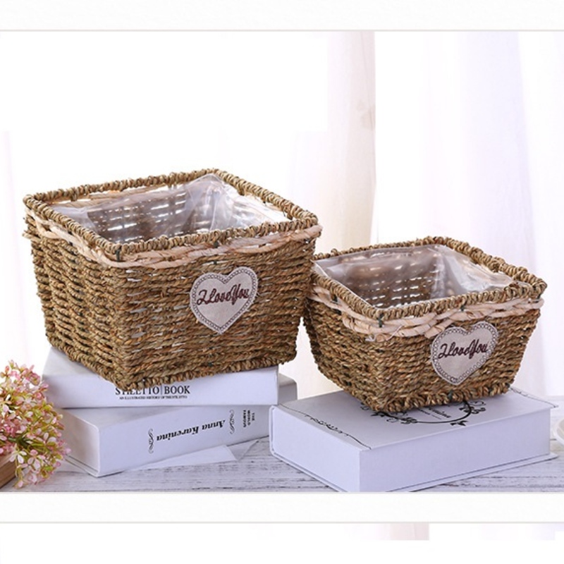Sats av 2-Seagrass Basket