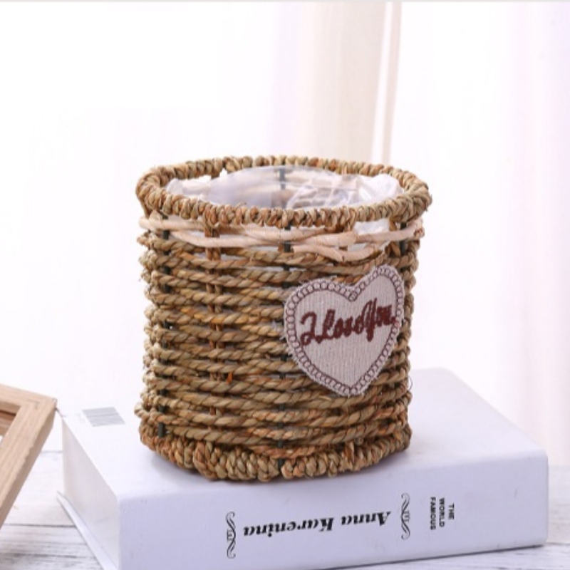 Seagrass Basket med stickning