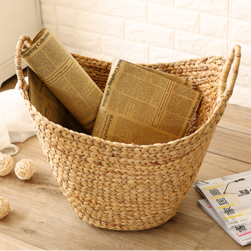 Uppsättning av tre heminredning vatten hyacint korg