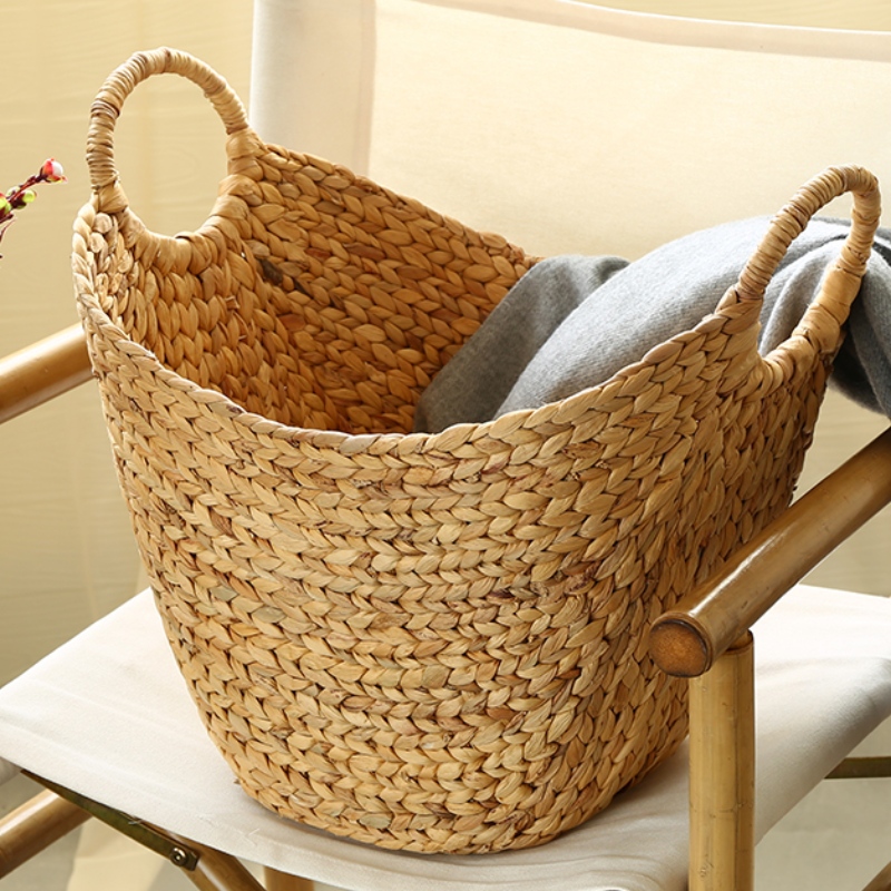 Uppsättning av tre heminredning vatten hyacint korg