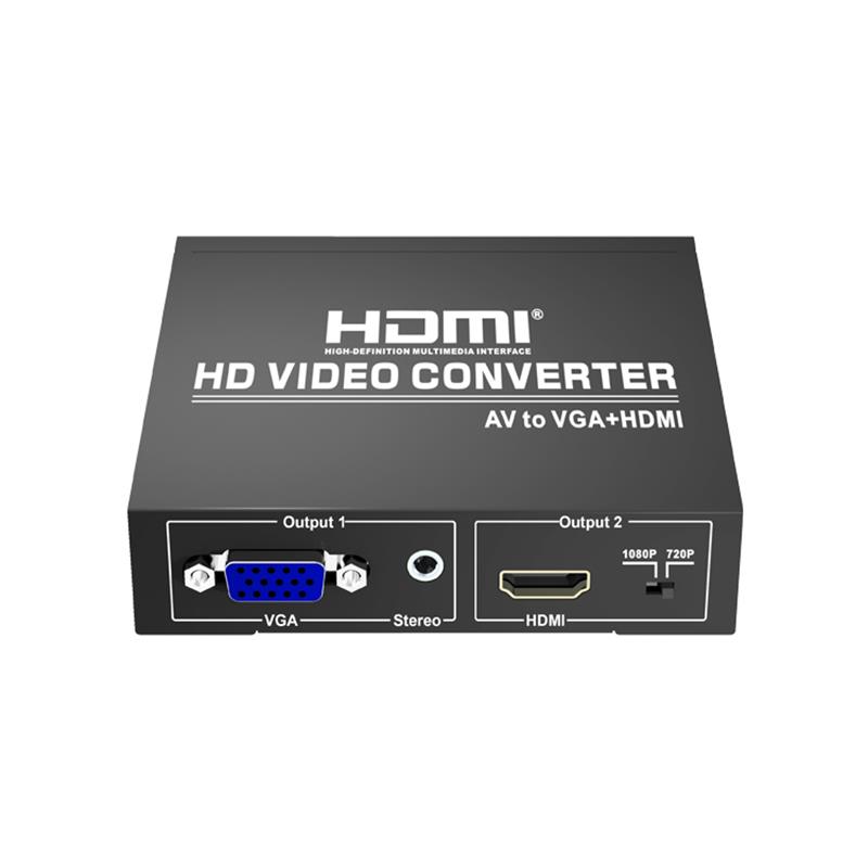 AV till VGA + HDMI Converter Up Scaler 720P / 1080P