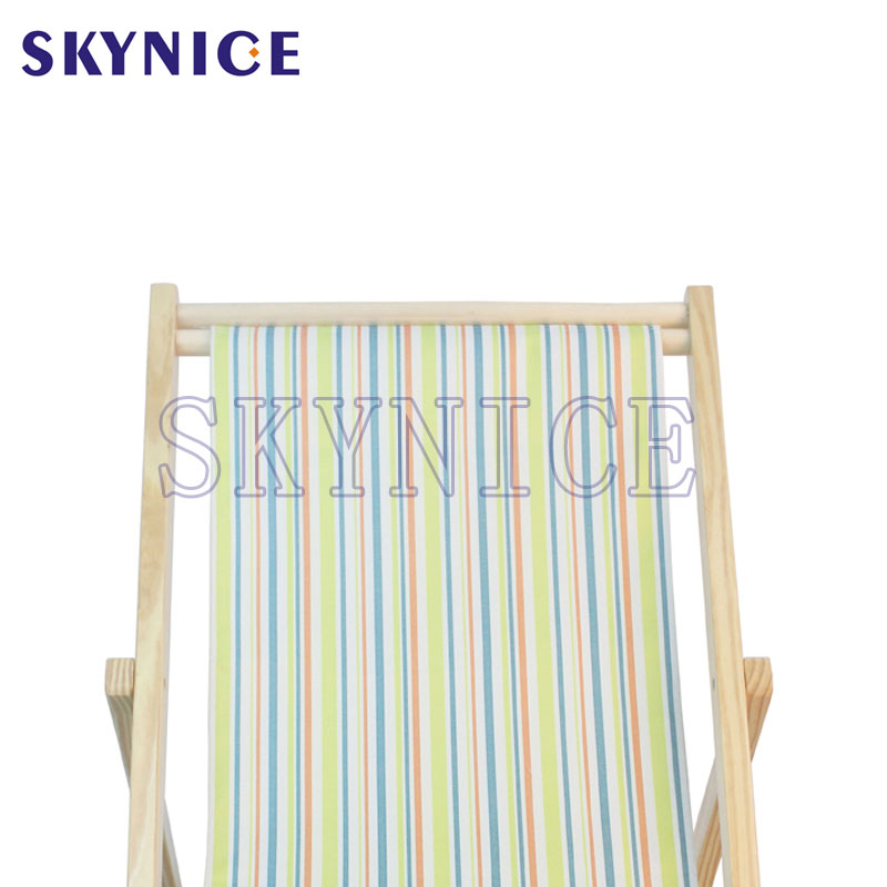 Hopfällbar Wood Beach Sling Deck Stol