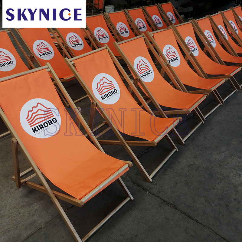 Inomhus Follble Wooden Beach Longue Deck Chair