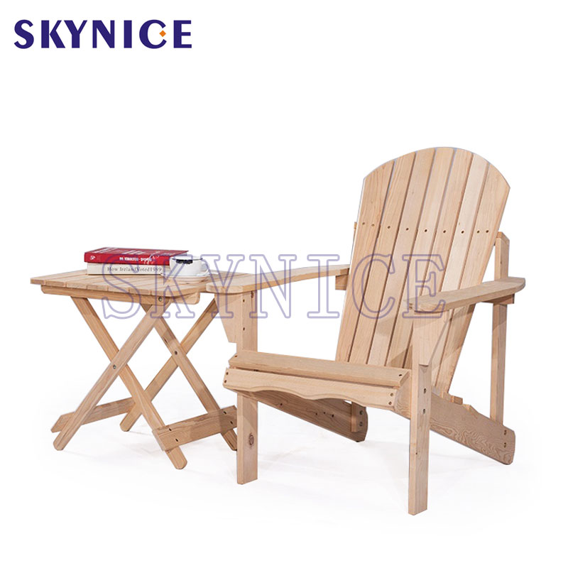 Trä Outdoor Adirondack Chair Med Tabell