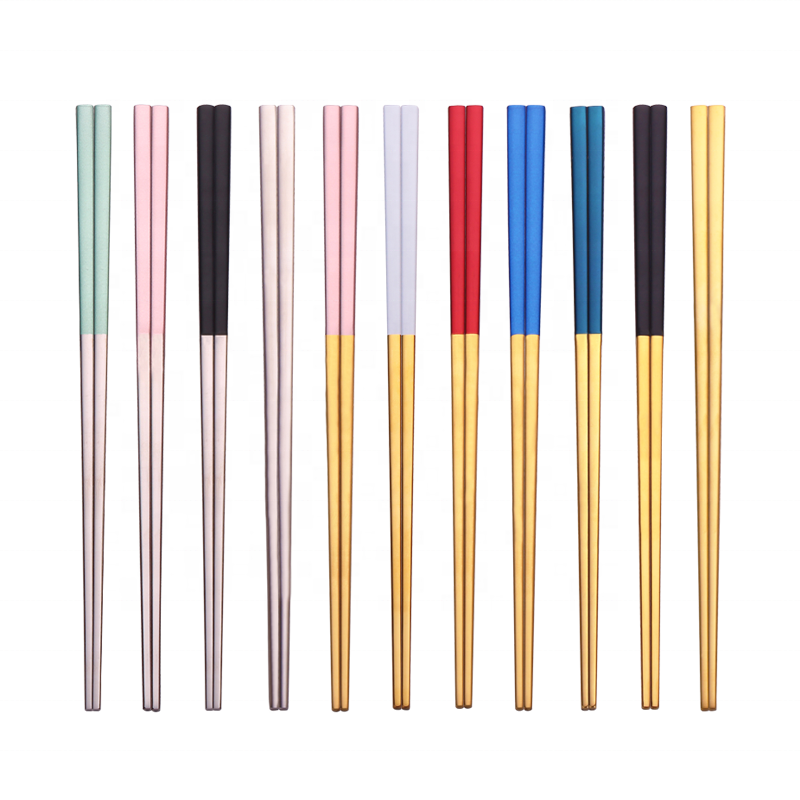 Koreansk egen metall SUS 304 Stainless Steel Metal Titanium Choptos med egen logo