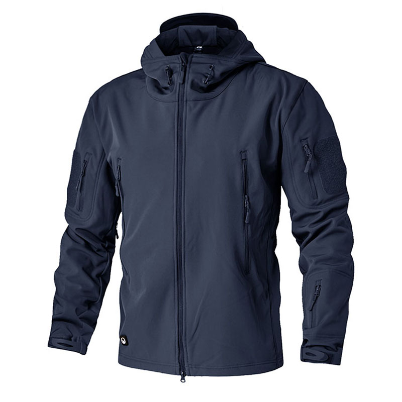 Specialmilitära män Taktisk Jacket Army Softshell vattentät jacka med huvad Khaki