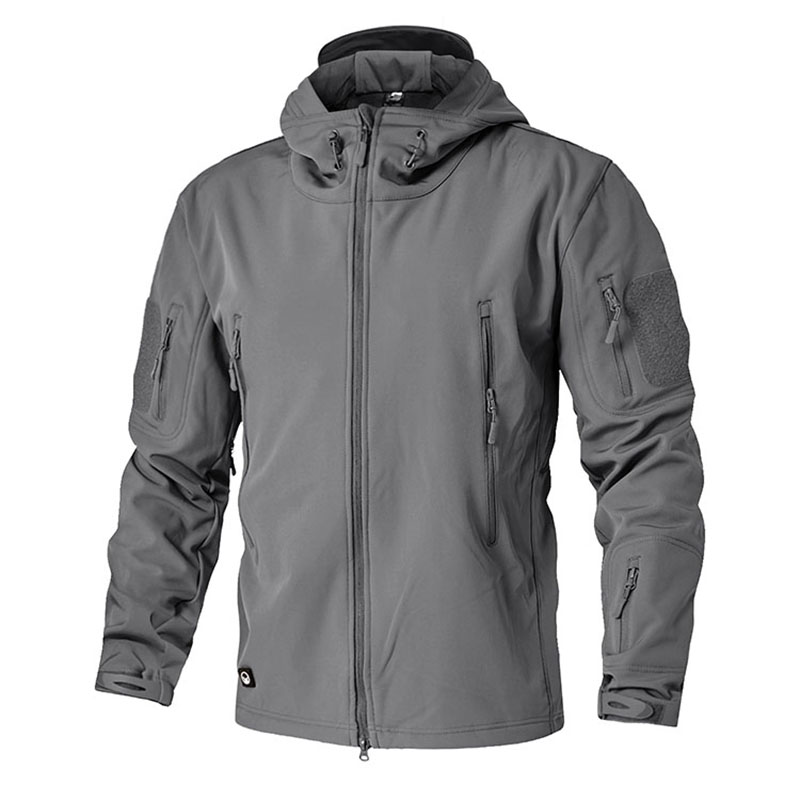 Specialmilitära män Taktisk Jacket Army Softshell vattentät jacka med huvad Khaki