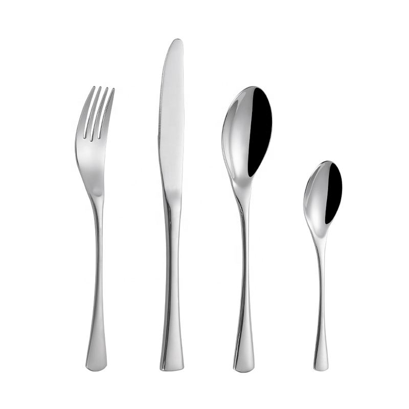 Grossist Gold Silver Silverware 18/8 Golden Western Customs Logo Flatbware Stainless Steel Metal Hotel Restaurang Cutlery Set