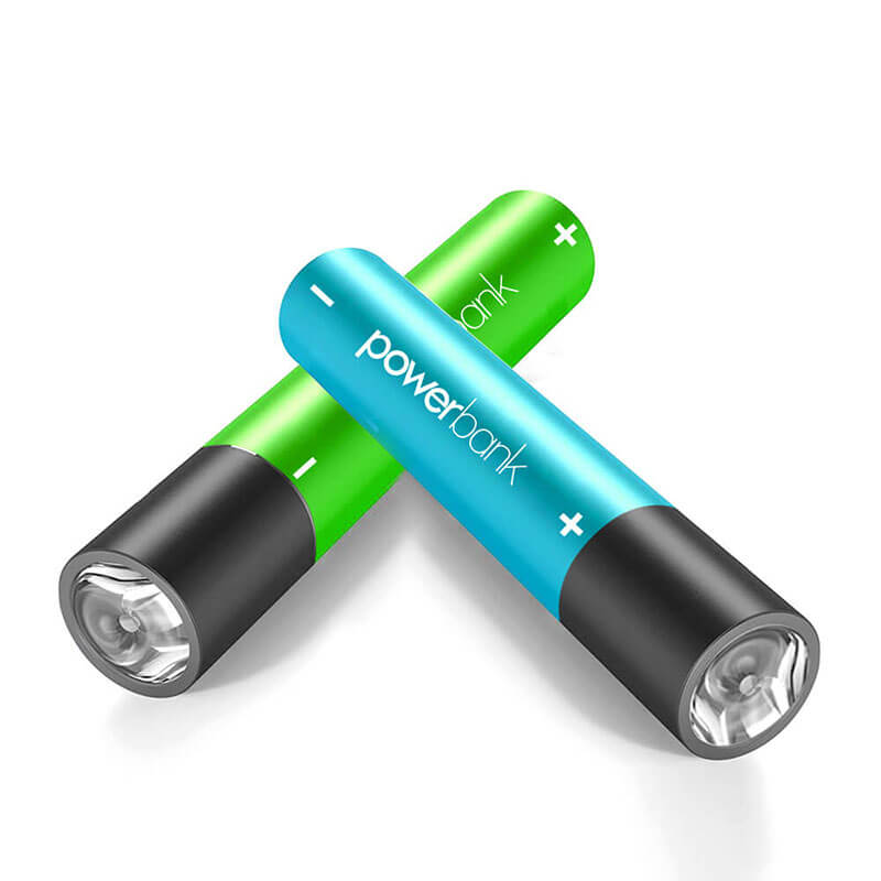 Lipstick-Size Portable Charger med LED-ficklampa