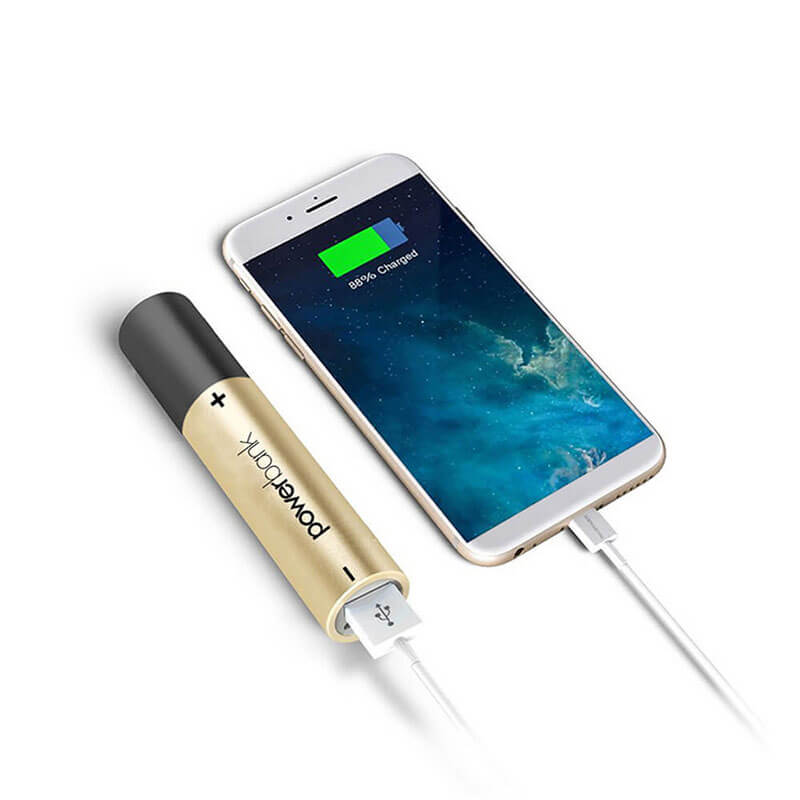 Lipstick-Size Portable Charger med LED-ficklampa