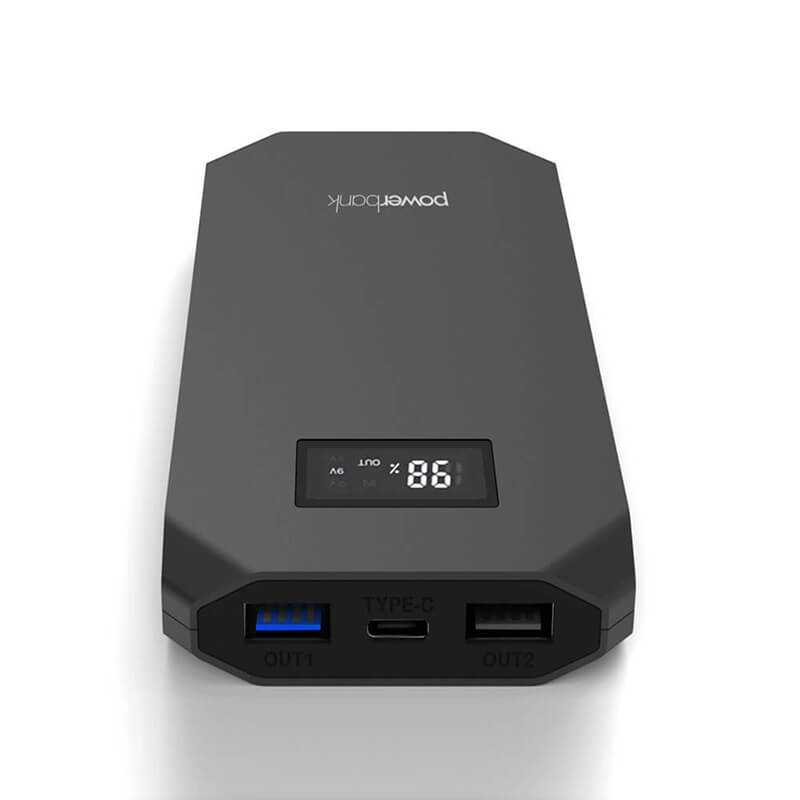10000mAh QC PD3.0 Snabbladdningsbank med LCD- skärmvisning för alla smarta telefoner