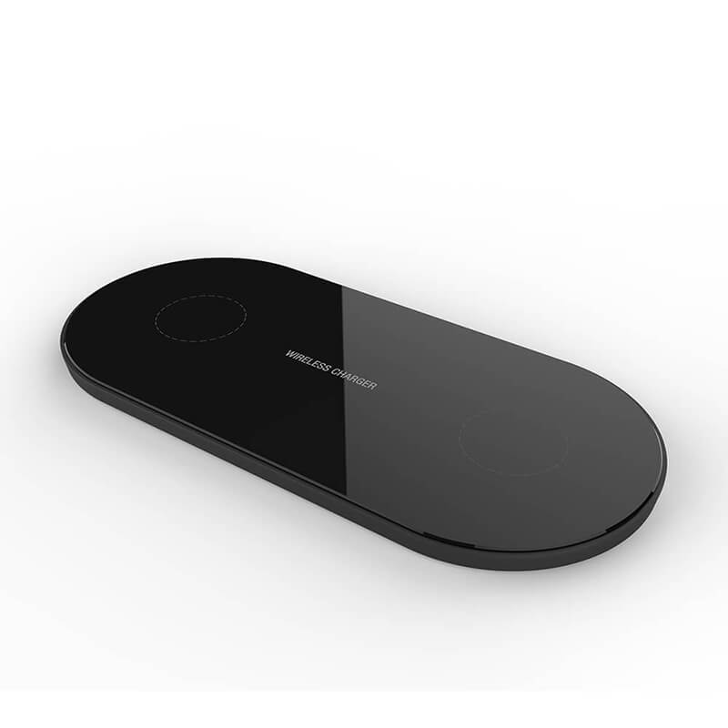 Dual trådlös laddningspad (för iPhone eller Android-telefon)