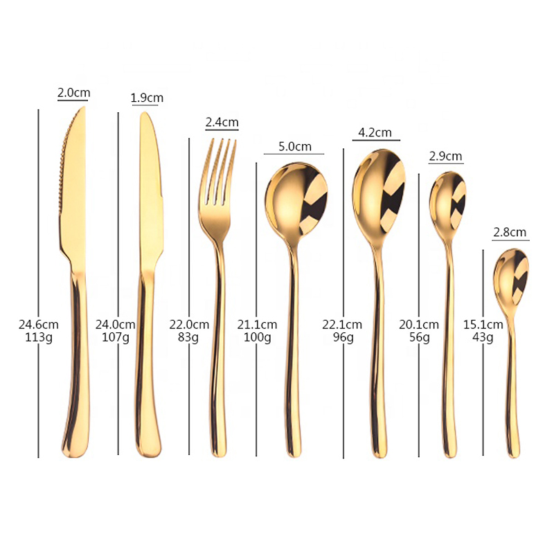 amazon toppsäljare buffé bestick rostfritt stål guld bestick set bröllop