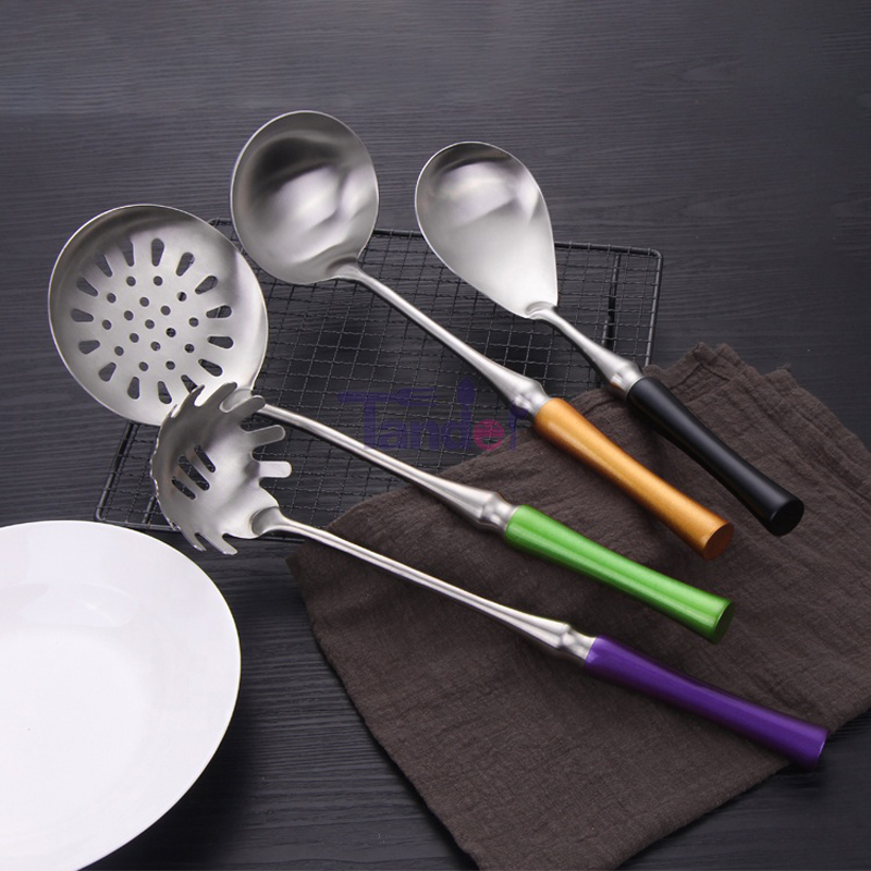 Rostfritt stål matlagningsverktygssatser Tillbehör Köksredskapssats med hållare