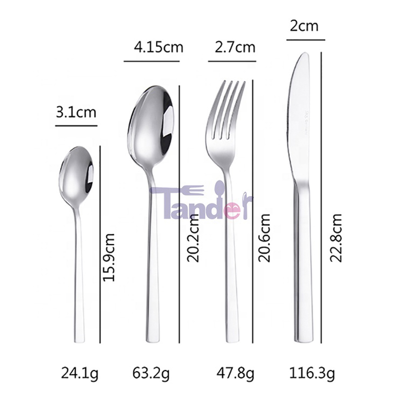 18/8 24pcs, av rostfritt stål, silverbestick i träpresentkartong